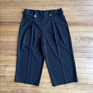 Worthington high-waist wide leg crop trousers